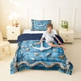 thumbnail image 2 of spefrowx Blue Wood Anchor Twin Comforter Sets for Kids, Rustic Rope Seashell Starfish Bedding Set, Navy Reversible, 2pcs, 1 Comforter and 1 Pillowcase, 2 of 6