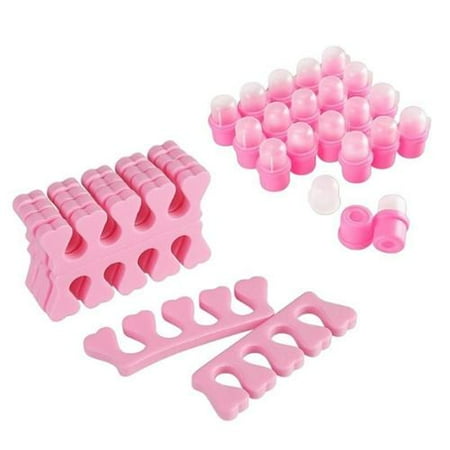 Zodaca 20x Toe Finger Separators Manicure+20x Wearable Nail Art Soakers Remover KIT DIY New (3-in-1 Accessory Bundle)