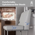 thumbnail image 5 of HomeZeer Counter Height Bar Stools Set of 4, 26" Industrial Kitchen Bar Stools with Back, 350lbs Modern Leather Barstools with Square Padded Seat and Painted Metal Frame for Kitchen Island, Gray, 5 of 9