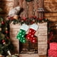 thumbnail image 5 of Medias grandes de Navidad JAMW 2 uds 8,7x18,1 pulgadas Patrón de copo de nieve estampado de pata de perro Rojo Verde, 5 of 5
