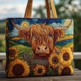 thumbnail image 4 of ROLKFUK Cow Print Quilted Tote Bag for Women, Water Resistant Polyester Travel Handbag, Lightweight Multi-Pocket Casual Bag for Shopping, Daily Use, Weekend Getaway & Travel, 4 of 7