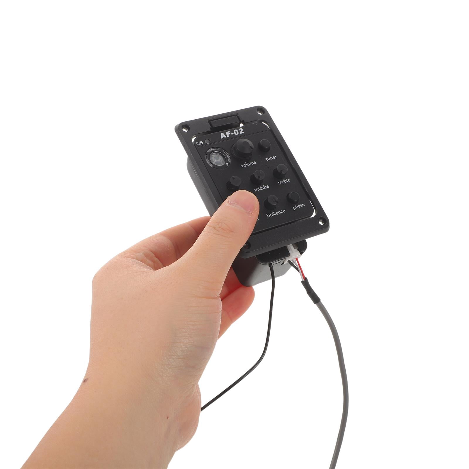 DEEPCRAFF Acoustic Guitar Electronics Kit Black Side Mounted Preamp with Built in Tuner and Piezo Pickup