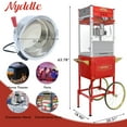 thumbnail image 3 of QEEKA 20Oz Vintage Style Popper,Commercial Popcorn Machine with Cart,1440W,Tempered Glass & Warming Deck,Wheels for Home Theater,Parties,Events,Red, 3 of 10