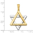 thumbnail image 2 of 14K Two Tone Gold Star of David Pendant Charm, 2 of 3