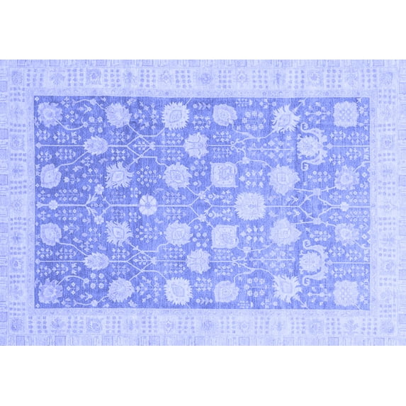 Ahgly Company Indoor Rectangle Oriental Blue Modern Area Rugs, 7' x 9'