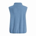 thumbnail image 4 of Women'S Turtle-Neck Sleeveless Warm Plush Vest with Zipper Autumn Winter Vest Jacket with Pockets  Blue XXL, 4 of 5