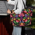 thumbnail image 2 of Horeoi Colorful Floral Embroidery Mexican Print Large Capacity Beach Travel Bag Waterproof Polyester with Multiple Pockets for Beach Camping Gym, 2 of 5