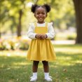 thumbnail image 3 of Yellow Long Sleeve Ruffle Baby Dress by Hushies, 3 of 5