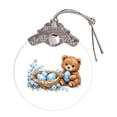 thumbnail image 4 of Colgante de cristal de Pascua Adorno plano 2D 8,5cm – Foto personalizada del nombre Regalo personalizable para relleno de cesta de Pascua, decoración para fiestas, decoración para árbol de Navidad, 4 of 4