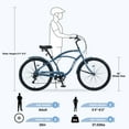 thumbnail image 5 of 26" Bike for Mens Adults Cruiser Bike Shimano 7 Speed Steel Frame City Commuter Bicycle with Dual Brakes, Blue, 5 of 7