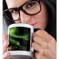 thumbnail image 2 of 3drose, Northern Lights over Town and Frozen Disko Bay. Greenland., 11oz Two-tone Black Mug, 2 of 6