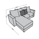 thumbnail image 5 of Sala Esquinera Modular El Bazar Store Lombar Gris Plata 220 x 160 cm, Tela Lino nacional, 5 of 5