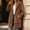 Brown, variant on Womens Hooded Sherpa Fleece Jacket Cable Textured Zip Up Longline Coat with Patch Pockets