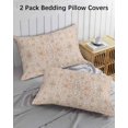 thumbnail image 3 of Orange Vintage Boho Pillow Covers Queen Size 2 Pack, Southwestern Ethnic Mexican Floral Soft Bed Throw Pillowcases Breathable Cooling Long Lumbar Body Pillow Sham Cover for Bed Sofa 20''x30'', 3 of 7