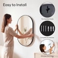 thumbnail image 4 of GIANNA 20"x30" Oval Bathroom Mirror – Metal Frame, Elliptical Wall Mirror for Vanity, Black, 4 of 5