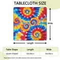 thumbnail image 2 of Colorful Tie Dye Multi Spiral Pattern Square Fitted Tablecloth with Elastic Edge,Square Table Cover,Washable Elastic Table Cover for Home Kitchen Party Decor 34"x34", 2 of 6