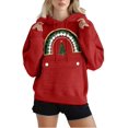 thumbnail image 6 of qucoqpe Women's Christmas Print Hooded Sweatshirt with Pocket, Long Sleeve Casual Pullover Hoodie, 6 of 6