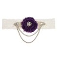 thumbnail image 2 of Accesorio de de Del Cordón de material perla de de Cristal Nupcial , tal se describe Morado oscuro yotijar liga nupcial de la boda, 2 of 9