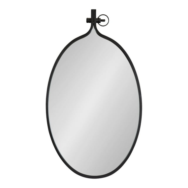 Kate and Laurel Yitro Metal Framed Wall Mirror, Black 20x34