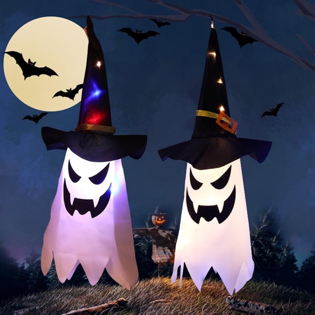 De Farolillos Colgantes De Fantasma De Halloween, Lámpara De Sombrero De Mago, Luces De Cara De Fantasma, Sombrero De Bruja Brillante Que Funciona Con Batería Para Decoración De Jardín 2 Uds. Yuarrent HA037307-00