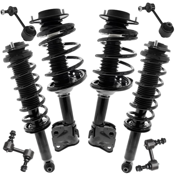 Detroit Axle - 8pc Front Rear Struts Sway Bars for 2014 2015 2016 Subaru Forester, 4 Struts with Coil Springs 4 Sway Bar End Links Replacement Suspension Kit