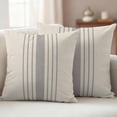 thumbnail image 5 of 2 Pack Outdoor Waterproof Throw Pillow Covers,Watercolor Grey Striped Line Decorative Square Patio Pillowcases for Chair Couch Sofa 16x16in, 5 of 9
