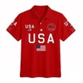 thumbnail image 3 of FASHOFT 250 Anniversary USA Shirt Men 4th of July Polo Shirts Moisture Wicking Patriotic Golf Polos Red XXXXL, 3 of 5