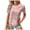 Pink, variant on TYGHBN Women's Lace Top Crochet Crew Neck Short Sleeve Fashion Summer Loose Tee Casual T Shirt Short Sleeve Tops for Women Summer Stripped Short Sleeve Shirt Women Work Out Shirts Women Casual Summer