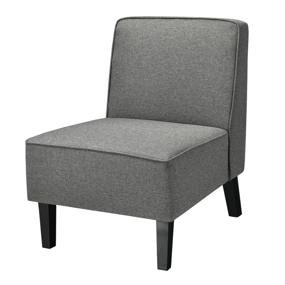 Finihen Armless Accent Sofa Chair, Single Fabric Modern Armless Accent Sofa Chair with Rubber Wood Legs, for Living Room, Bedroom, Small Spaces, Apartment, Gray Finihen Armless Accent Sofa Chair, Single Fabric Modern Armless Accent Sofa Chair with Rubber Wood Legs, for Living Room, Bedroom, Small Spaces, Apartment, Gray