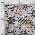 thumbnail image 2 of oneOone Cotton Flex Peach Fabric Geometrical Hexagon Stone Texture Quilting Supplies Print Sewing Fabric By The Yard 40 Inch Wide, 2 of 4