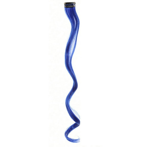 XmhyTop 12-Pack 18-Inch Vibrant Single-Color Clip-In Hair Extensions, Wavy Synthetic Highlight Streaks, Party, Festival & Gift Ideas, Women's Fashion Hairpieces,Dark Blue