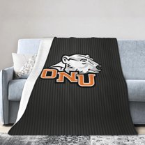 Ohio Northern University Logo Fleece Blanket, Very Soft Microfiber Flannel Blanket for Couch Warm and Cozy for All Seasons, Black