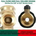 thumbnail image 5 of STYDDI Full Flow Metal Garden Hose Splitter with Big Ball Valve, Solid Brass Garden Hose Y Valve with Long Handle, 2 Ways Garden Hose Shut-off Valve with 3/4"GHT Brass Thread, 5 of 9
