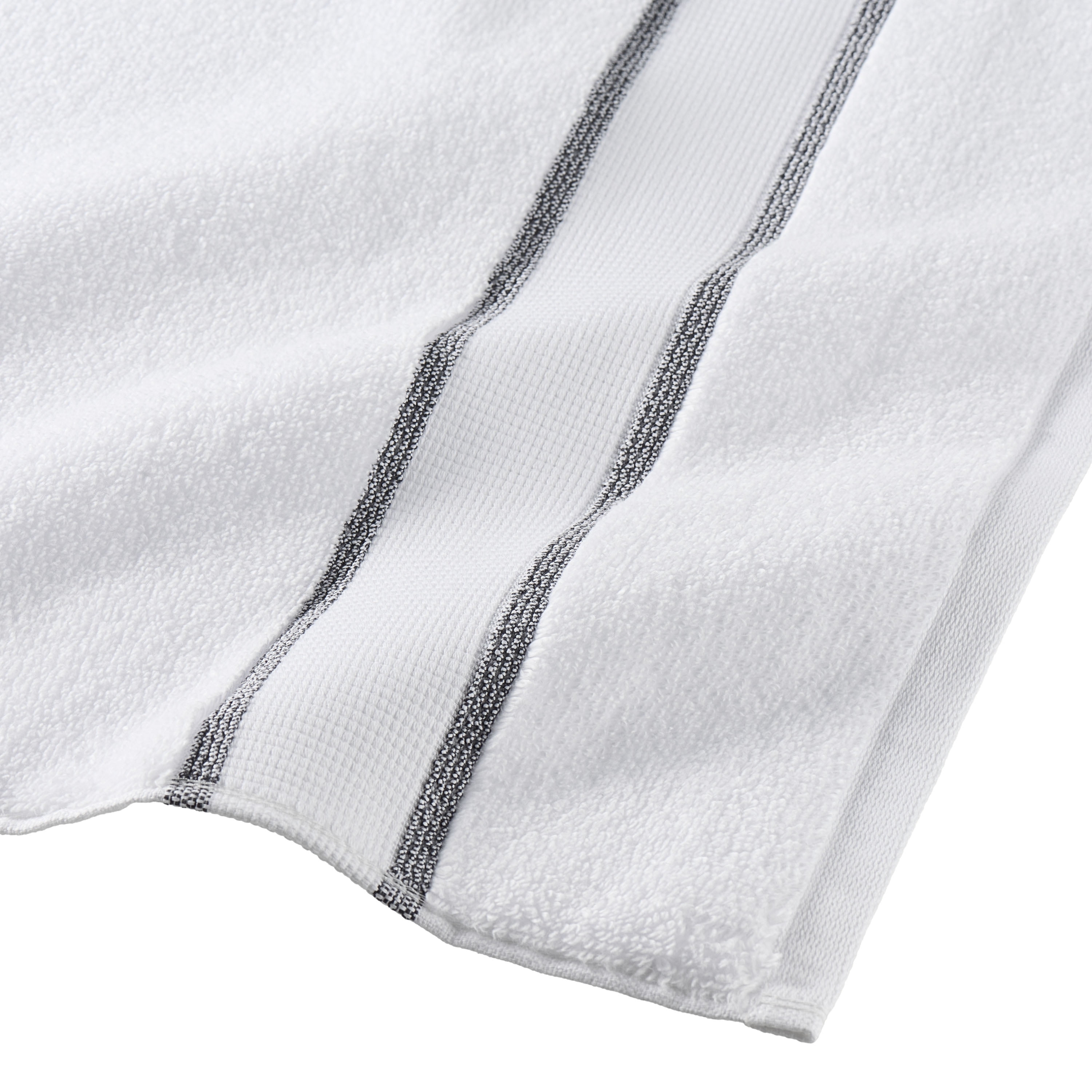 Hotel Style 6-Piece Egyptian Cotton Striped Bath Coordinate Towel Set, Charcoal Sky