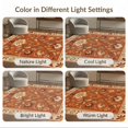 thumbnail image 7 of ODIKA 9'x12' Washable Area Rug Non-Shedding, Easy Care Orange Floral Symphony with Elegant Borders Intricate Botanical Motifs and Symmetrical for Master Suite, California King, Under Bed, 7 of 7