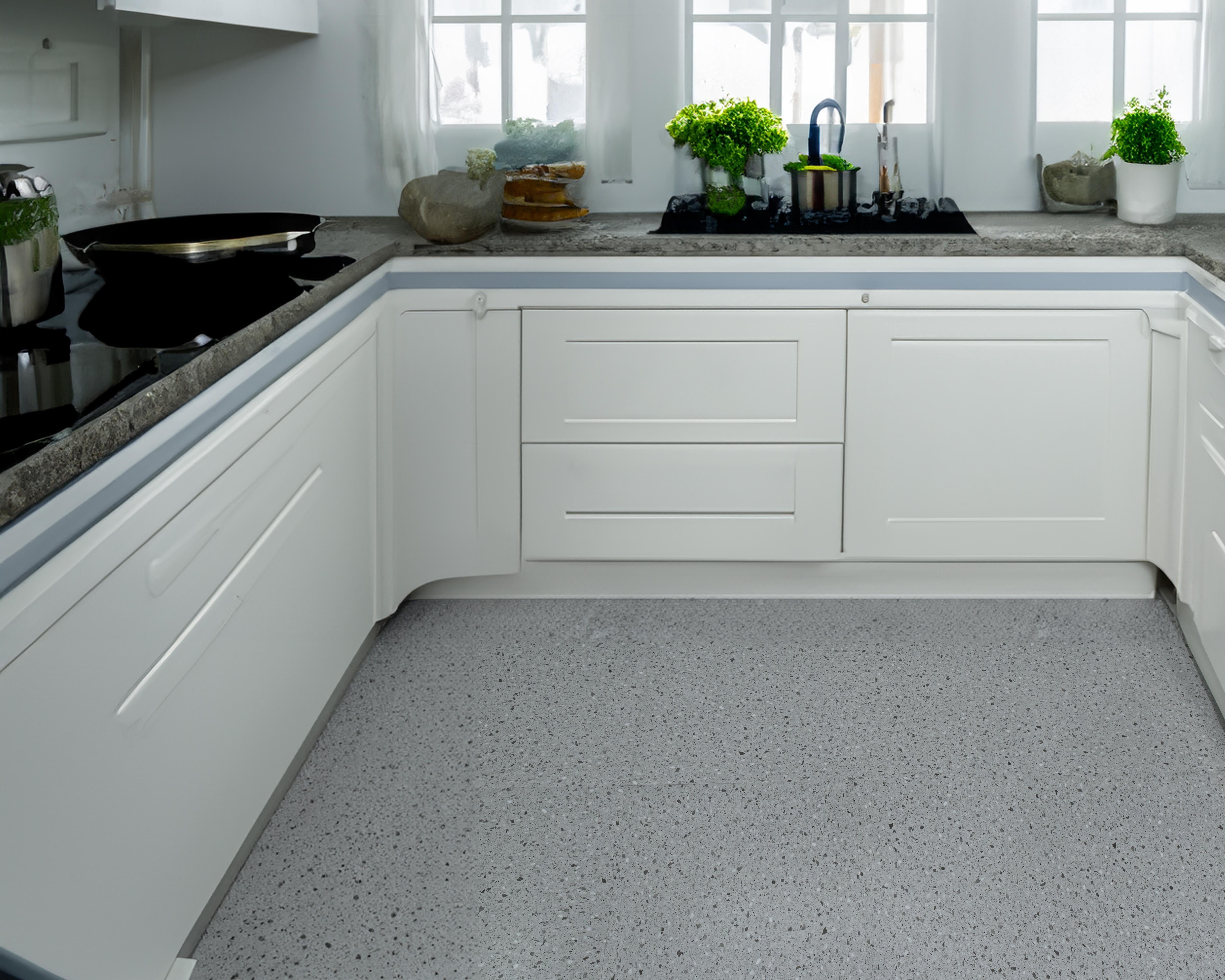Peel and Stick Vinyl Flooring Tiles, Grey, 24" x 24", 10-pack/39 sq ft
