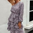 thumbnail image 1 of Vestido de hombros inclinados Ticfox mujer floral 100% poliéster, 1 of 9