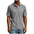 thumbnail image 5 of akafmk Mens Dress Shirts Short Sleeve Collared Shirt Waffle Knit Golf Business Casual Work Shirts Summer Clothes, Size S, 5 of 6