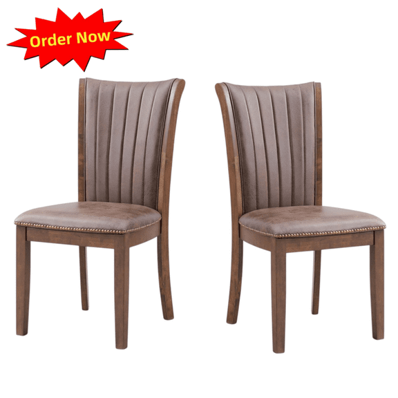 Tcbosik 2 Pack Upholstered Chairs, Wooden Dining Chair, Kitchen Chair for Living Room, Lounge Room, Easy Assembly, Oak
