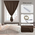 thumbnail image 4 of ZOPZO Blackout Curtains with Hook-and-Loop, Brown, 28W x 51L Inch, Easy Install for Kitchen and Bedroom Windows, 4 of 10