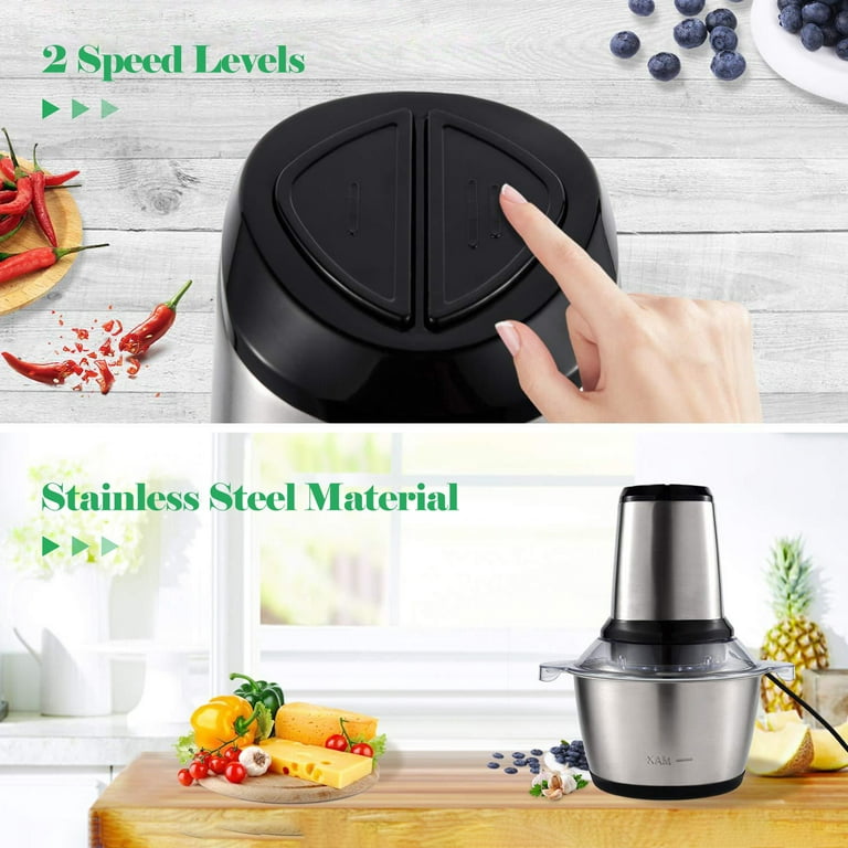 2L Electric Meat Grinder Eco-friendly Large Capacity Stainless Steel Meat  Chopper Home Kitchen Tools