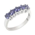 thumbnail image 1 of LBG British Made 14k White Gold Natural Amethyst Womens Anniversary Ring - 33 size options - Size 6.75, 1 of 8