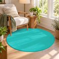 Washable Round Rugs 3.3 Ft, Turquoise Circle Area Rugs, Non-Slip Small ...