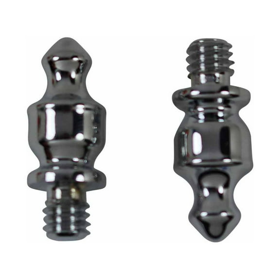 Renovators Supply Bright Chrome Plated Medium Cabinet Door Hinge Finial Pair 3/4 in Kitchen Cabinet Hinge Finial w/Urn Tip