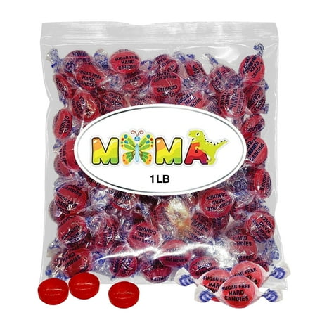 Sugar Free Cinnamon Hard Candy - 1 lb Rich & Fiery Bulk Candy Individually Wrapped Cinnamon Discs - Gluten Free, Vegan, Keto Friendly Candy Bag