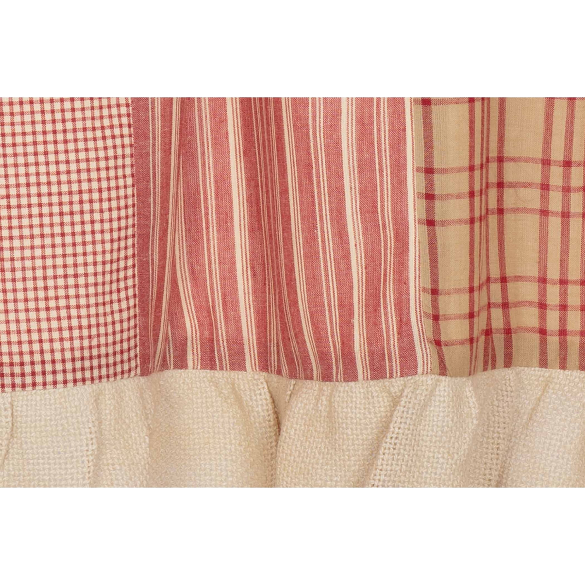 VHC Brands Sawyer Mill Curtain, Valance 19x72, Red Country