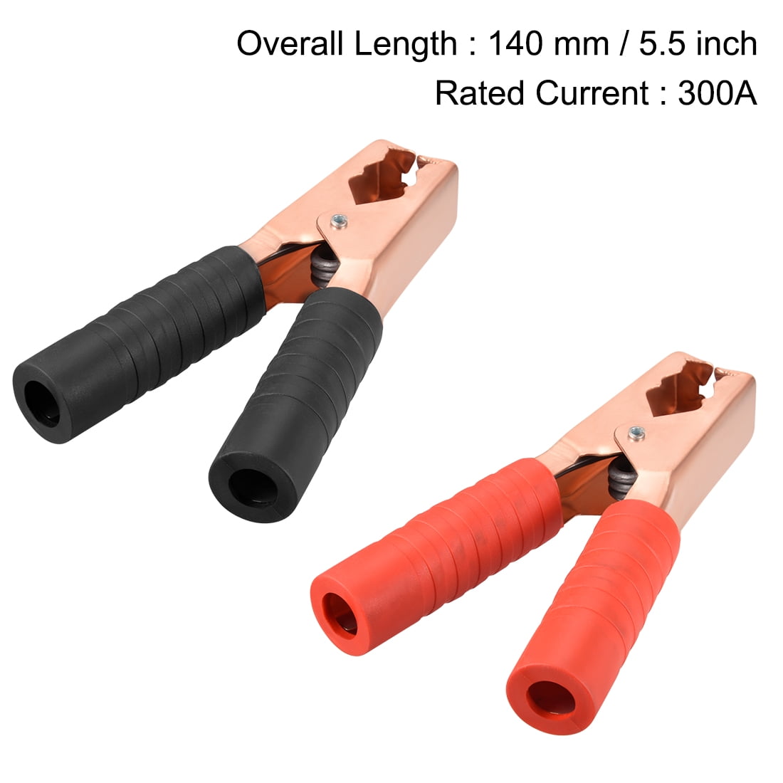 Alligator Clip Adapter Banana Jack Test Clamp Half Shroud Insulated 300A 4Pcs