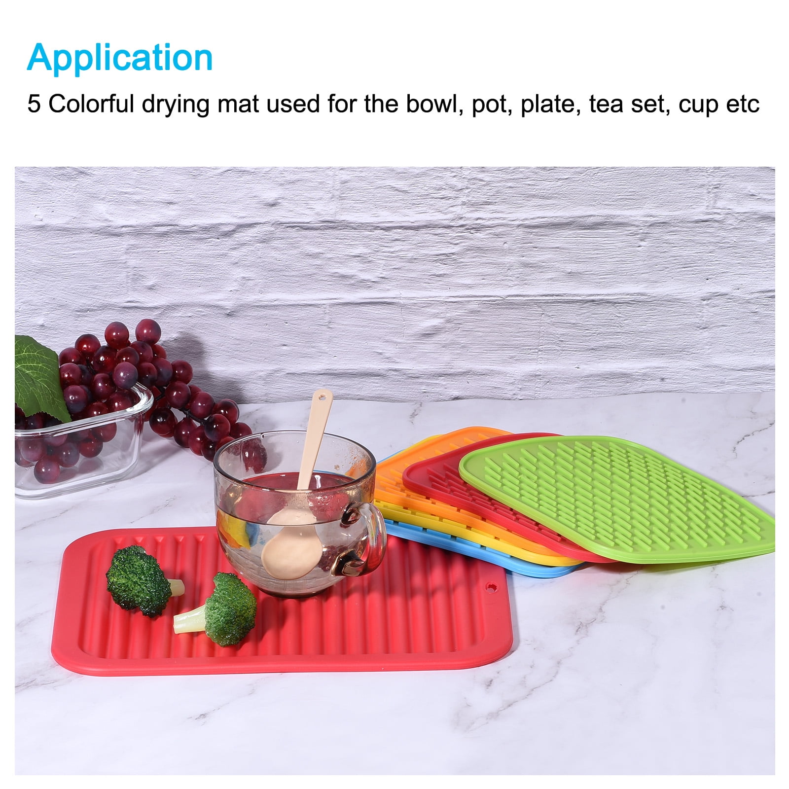 1pc Silicone Drain Mat, Foldable Kitchen Drying Mat, Drain Mat, Fruit,  Vegetable, Tableware Drain Mat, Sink Mat, Dining Table Storage Mat, Kitchen  Gad