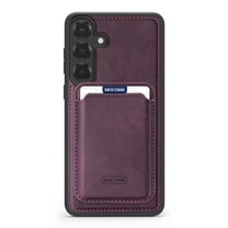 Detachable for Samsung Galaxy S25 Plus Wallet Case with Card Holder, Magnetic PU Leather Credit Card Bag Protective Cover for Samsung Galaxy S25 Plus Support Wireless Charging, Darkpurple