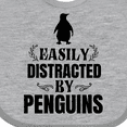 thumbnail image 4 of Inktastic Easily Distracted by Penguins Boys or Girls Baby Bib, 4 of 4